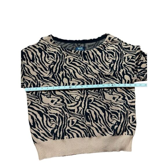 Anthropologie Maeve Boat Neck Sweater Tiger Stripe in Camel Tan & Black Sz M - Picture 7 of 10
